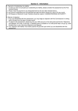 Section C - Information
1. Payment of Outstanding Tax liability
   i. In case you have not yet paid your outstanding tax lia