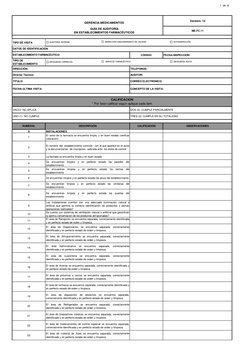 1  de  8
ME.FC.11
TIPO DE VISITA
CÓDIGO: 
FECHA INSPECCION: 
TIPO DE 
ESTABLECIMIENTO
A
INSTALACIONES
1
El aviso de la farmac