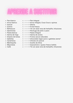 Pan blanco
Arroz blanco
Azúcar
Zumos
Refrescos
Salchichas
Pasta blanca
Harina de trigo
Snacks de bolsa
Galletas
Caramelos
Man