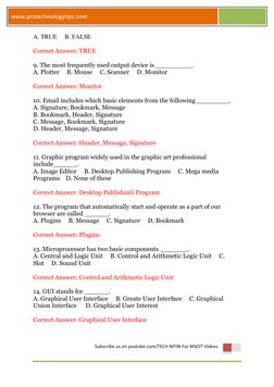 MSCIT Exam Objective Questions 2025 | PDF | Graphical User Interfaces ...