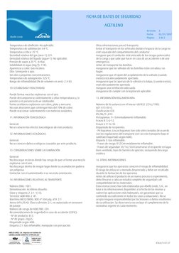 FICHA DE DATOS DE SEGURIDAD
ACETILENO
Revisión:
4
Página:         2 de 2
Fecha:
02/01/2007
Temperatura de ebullición: No apli