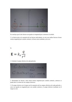 Se concluye que la dos fuerzas son iguales en magnitud pero contrarias en sentido.
3. La fuerza neta es la sumatoria de las f