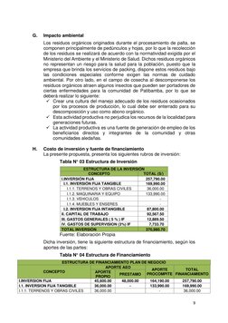 9 
 
G. 
Impacto ambiental 
Los residuos orgánicos originados durante el procesamiento de palta, se 
componen principalme