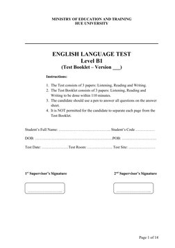 B1 English Language Test Guide | PDF | Camping