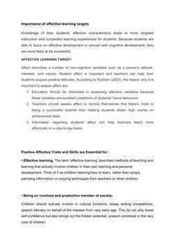 Affective Learning Targets Explained | PDF | Motivational | Motivation