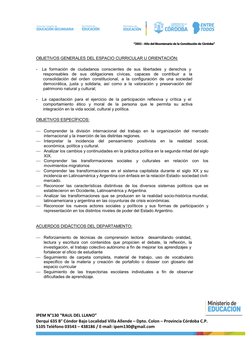 IPEM N°130 “RAUL DEL LLANO”  
Derqui 635 B° Cóndor Bajo Localidad Villa Allende – Dpto. Colon – Provincia Córdoba C.P