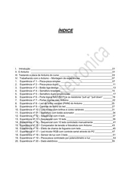  
 
 
ÍNDICE 
 
 
 
 
I.  Introdução ______________________________________________________________01 
II. O Arduino   ______