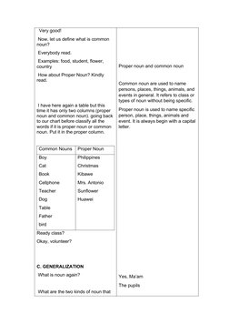 Grade 3 Lesson Plan: Nouns Focus | PDF | Noun | Lesson Plan