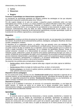 interacciones y los intercambios.
●
Carlino
●
Wasserman
●
Boggino
Favorecer el aprendizaje con interacciones cognoscitivas.
L