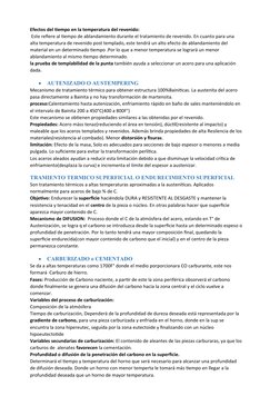 Efectos del tiempo en la temperatura del revenido: 
 Este refiere al tiempo de ablandamiento durante el tratamiento de reveni