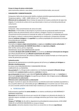 Ensayo al ataque de piezas carburizadas: 
zona martensítica (exterior, zona clara) y zona de transición(intermedia, zona oscu