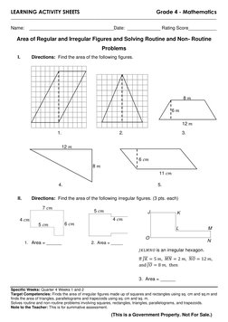 Grade 4 Math Activity Sheets Q4 | PDF | Area | Triangle