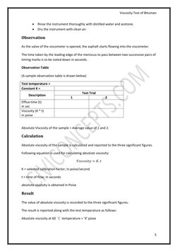 Bitumen Lab Report.pdf Viscosity Test Of Bitumen Lab Report