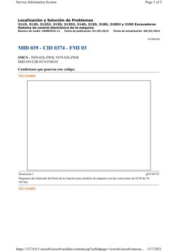 Localización y Solución de Problemas 
311D, 312D, 312D2, 313D, 313D2, 314D, 315D, 318D, 318D2 y 319D Excavadoras 
Sistema de