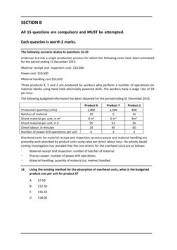 SECTION B  
All 15 questions are compulsory and MUST be attempted. 
Each question is worth 2 marks.  
 
The following scena