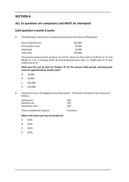 SECTION A  
ALL 15 questions are compulsory and MUST be attempted 
Each question is worth 2 marks  
 
1 
The following is r