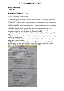 Class 11 Biology Investigatory Projects | PDF | Bacteria | Plants