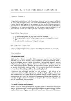 Foundations of Polygraph Technique | PDF | Polygraph | Id