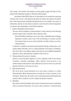 ELEMENTS OF PROSE FICTION 
(PLOT & CHARACTER) 
• • • 
and courage, with emotion and sentiment, rational people, people with h