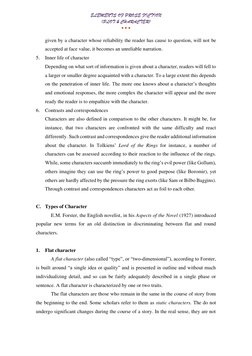 ELEMENTS OF PROSE FICTION 
(PLOT & CHARACTER) 
• • • 
given by a character whose reliability the reader has cause to question