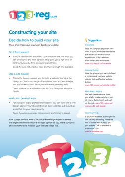 Decide how to build your site
There are 3 main ways to actually build your website:
Do it from scratch
• 
If you’re familiar