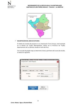 MEJORAMIENTO DE LA RED DE AGUA Y ALCANTARILLADO    
SANITARIO DE URB.TORRES ARAUJO – TRUJILLO – LA LIBERTAD 
3 
Curso: Abstec