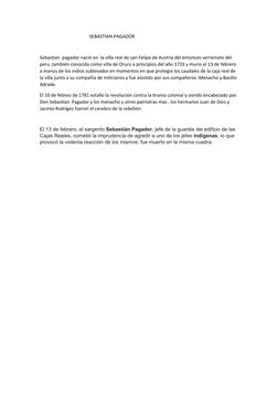 SEBASTIAN PAGADOR
Sebastian  pagador nació en  la villa real de san Felipe de Aust