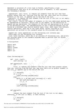 Increasing List In Python Python IncreasingList Class Implementation | PDF | Programming ...