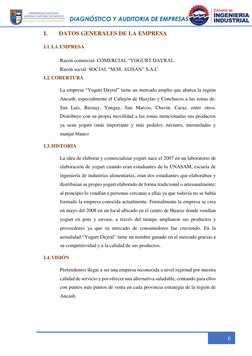 DIAGNÓSTICO Y AUDITORIA DE EMPRESAS 
 
 
6 
I. 
DATOS GENERALES DE LA EMPRESA 
I.1. LA EMPRESA 
Razón comer