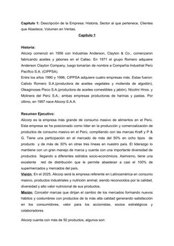 Capítulo 1: Descripción de la Empresa: Historia, Sector al que pertenece, Clientes
que Abastece, Volumen en Ventas.
Capítulo