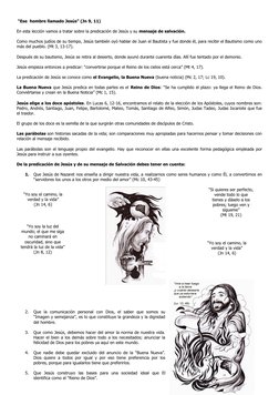 “Ese  hombre llamado Jesús” (Jn 9, 11)
En esta lección vamos a tratar sobre la predicación de Jesús y su mensaje de salvació