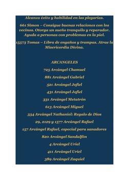 Alcanza éxito y habilidad en las plegarias. 
661 Simon – Consigue buenas relaciones con los 
vecinos. Otorga un sueño tranqui