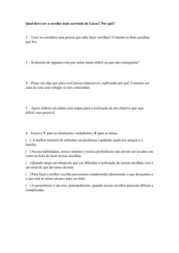 Atividades de Projeto de Vida 8º Ano | PDF | Sabedoria | Liberdade