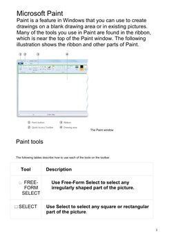 Tools Of Paint In Computer MS Paint Tools and Functions Guide | PDF | Shape | Area