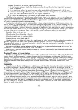 instance, she must not be anxious when holding him, etc.
N. At first he does not know at all what she does or what she sacrif