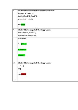 Output Predictions for Python Code | PDF | Computer Programming ...