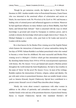 Literary Theory _________ Master 2 students (Civ & Lit) _____________ Dr. H. Mihoubi 
 
5 
 
 Though he got numerous awards,