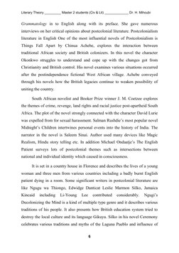 Literary Theory _________ Master 2 students (Civ & Lit) _____________ Dr. H. Mihoubi 
 
6 
 
Grammatology in to English along