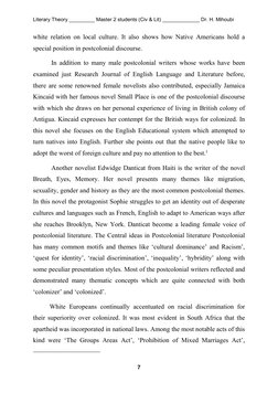 Literary Theory _________ Master 2 students (Civ & Lit) _____________ Dr. H. Mihoubi 
 
7 
 
white relation on local culture.