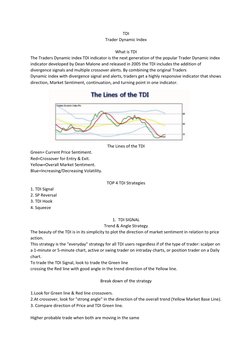 Tdi Strategy TDI Trading Strategies Overview | PDF | Market (Economics) | Financial ...