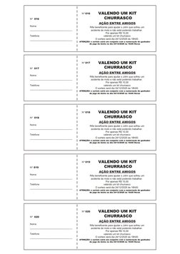 Nome
___________________________________
Telefone
___________________________________
Nº 
VALENDO UM KIT 
CHURRASCO
AÇÃO ENTR