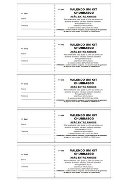 Nome
___________________________________
Telefone
___________________________________
Nº 
VALENDO UM KIT 
CHURRASCO
AÇÃO ENTR