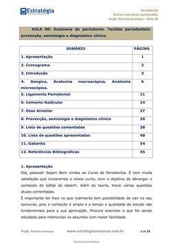 Periodontia 
Teoria e exercícios comentados 
Profa. Patrícia Aramayo ʹ Aula 00 
 
 
  
 
Profa. Patríc