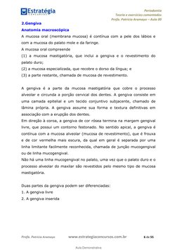 Periodontia 
Teoria e exercícios comentados 
Profa. Patrícia Aramayo ʹ Aula 00 
 
 
  
 
Profa. Patríc