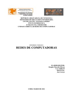 REPÚBLICA BOLIVARIANA DE VENEZUELA
MINISTERIO DE EDUCACIÓN UNIVERSITARIA
UPT DE FALCÓN