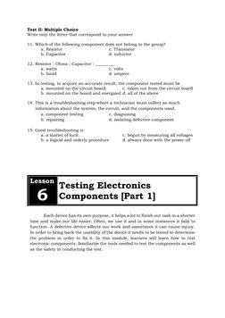 Tle CSS: Testing Electronic Components (Part 1) | PDF | Electronics ...