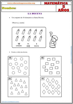 Actividades sobre la Decena para Niños | PDF