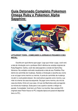 Guia Completo: Pokémon Omega Ruby e Alpha Sapphire | PDF | Pokémon