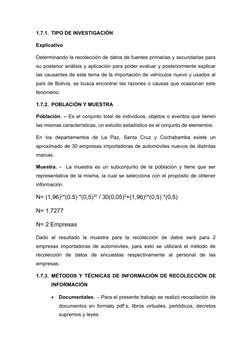 1.7.1. TIPO DE INVESTIGACIÓN
Explicativo
Determinando la recolección de datos de fuentes primarias y secundarias para
su post