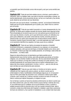un panetón que tenía bromato nunca más se paró y así que nunca recibió ese 
premio.
Capítulo VIII: Trata de que todo estaba o
